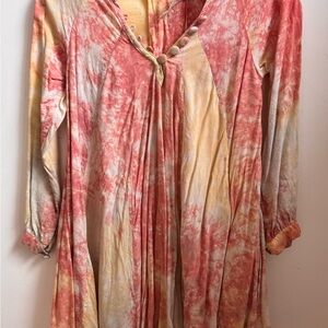 Natalie Martin Tie-Dye Long Sleeve Dress